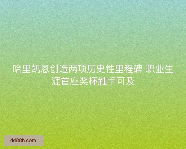 哈里凯恩创造两项历史性里程碑 职业生涯首座奖杯触手可及